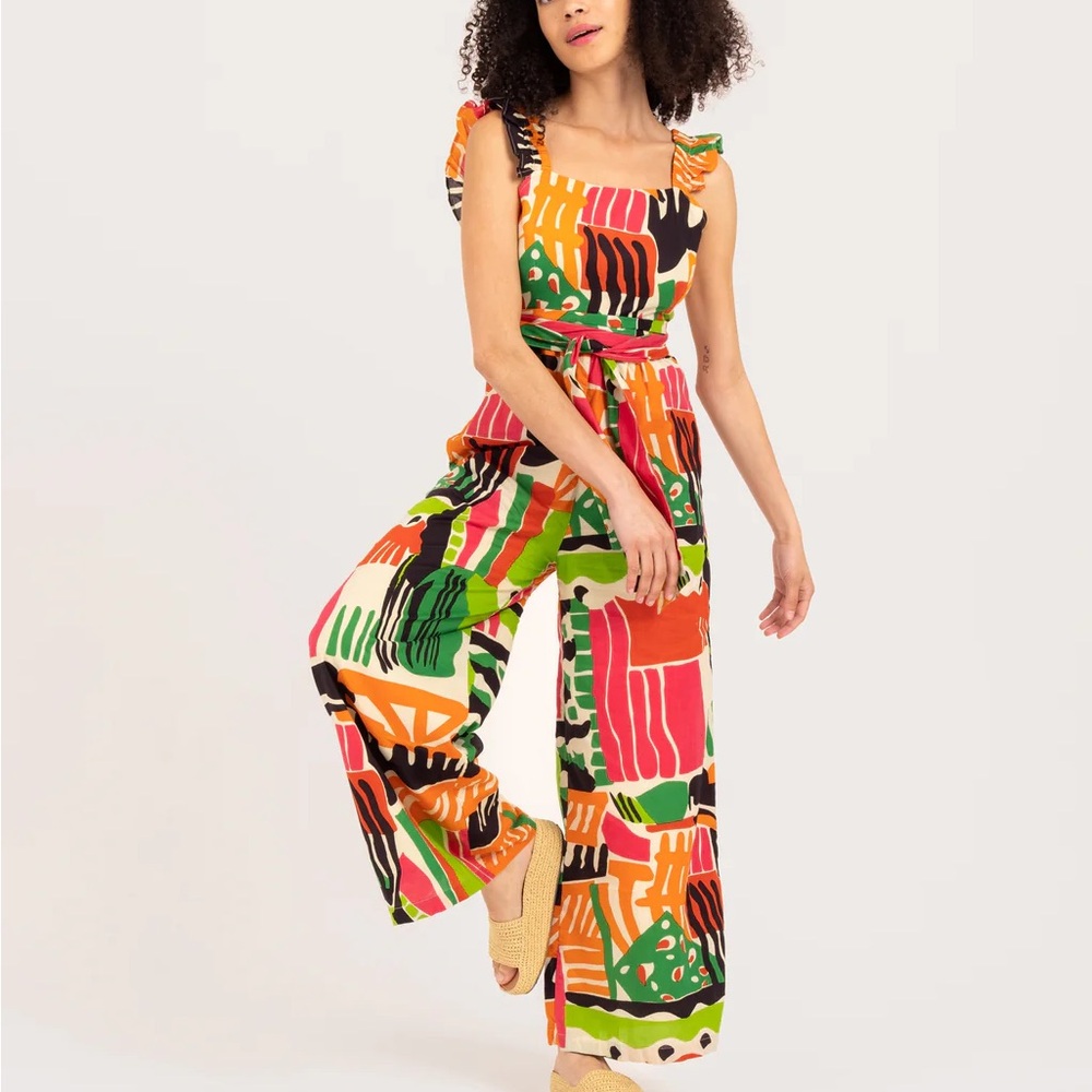 Anthropologie Bel Kazan Organic Cotton Evie Rio Printed Jumpsuit